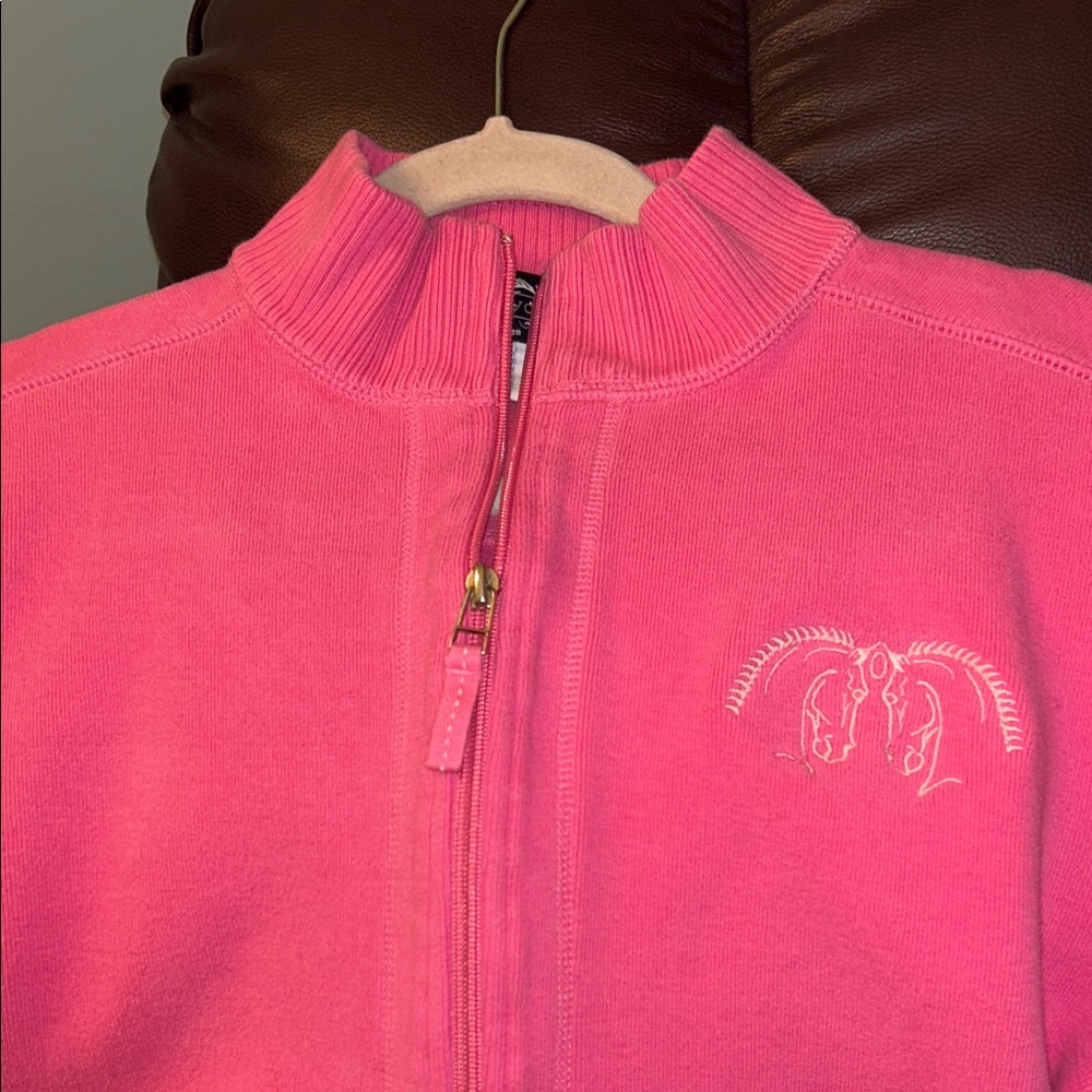 Body Chemistre- Size Med  Hot Pink Women's Sweat Jacket - Picture 3 of 8